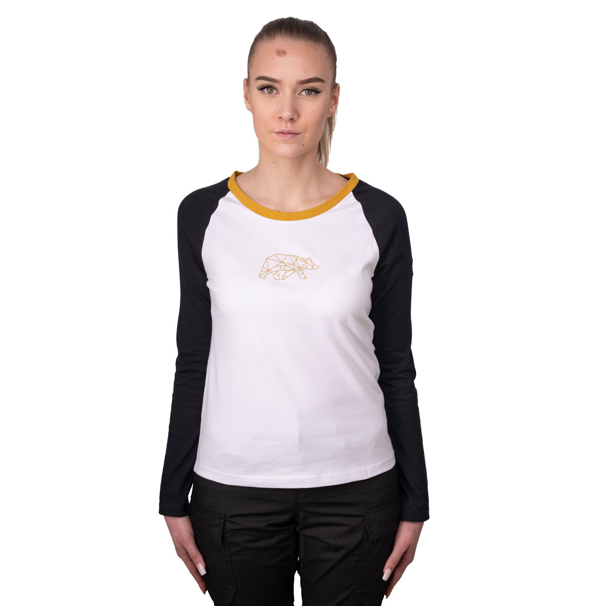 FORSBERG tweekleurig shirt met lange mouwen en borstlogo voor dames